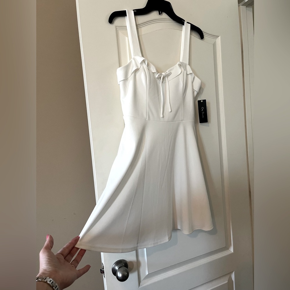 New! City Studio Rich White Lined Summer Dress Juniors Size 11/12